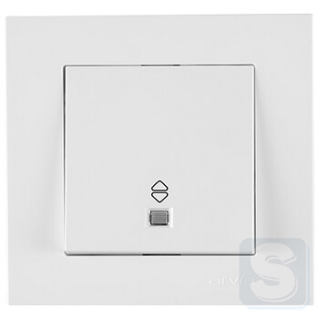 Вимикач одноклавішний ПРОХІДНИЙ з підсвічуванням Arvia Electric KAREN Білий (20 01 1000 210)